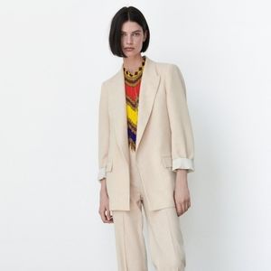 Zara Linen Blend Blazer in good condition